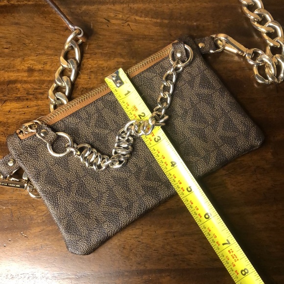 MICHAEL KORS MK Monogram Tan Brown Crossbody Bag with Two Tone Metal Hardware - Picture 7 of 17